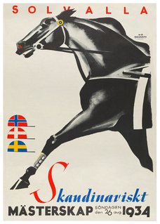 Solvalla affisch retro-poster, reseaffisch Vintage, turist poster turistaffisch, Sverigeaffisch, sverigeposter