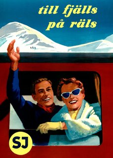 Vinkande par, SJ Erik Heffer, 1953 Pris: 50x70cm 349kr reseaffisch turistposter sj reklam